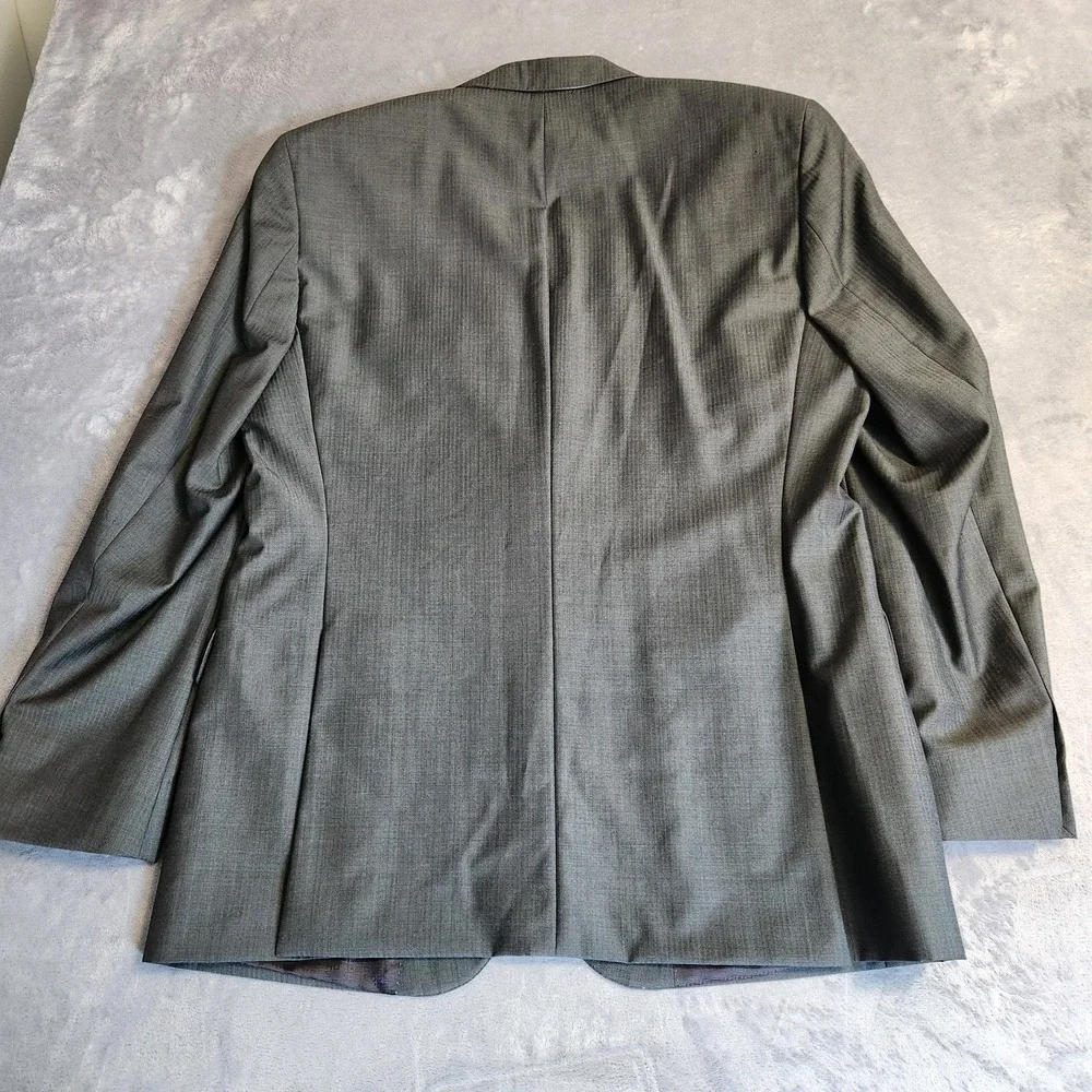 New Hugo Boss Pasini2 Movie2 Grey Virgin Wool Blazer Suit Jacket 42R Flaw
